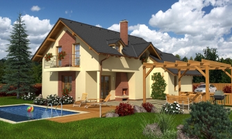 5-room house project with a room on the ground floor.